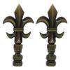 Royal Designs Fleur De Lis 3.25" Lamp Finial for Lamp Shade, Antique Brass - Set of 2 view 1