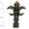 Royal Designs Fleur De Lis 3.25" Lamp Finial for Lamp Shade, Antique Brass - Set of 2 view 3
