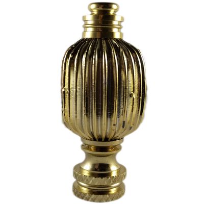 Royal Designs Button Lamp Finial for Lamp Shade, 2.5 Inch High, Polished Brass