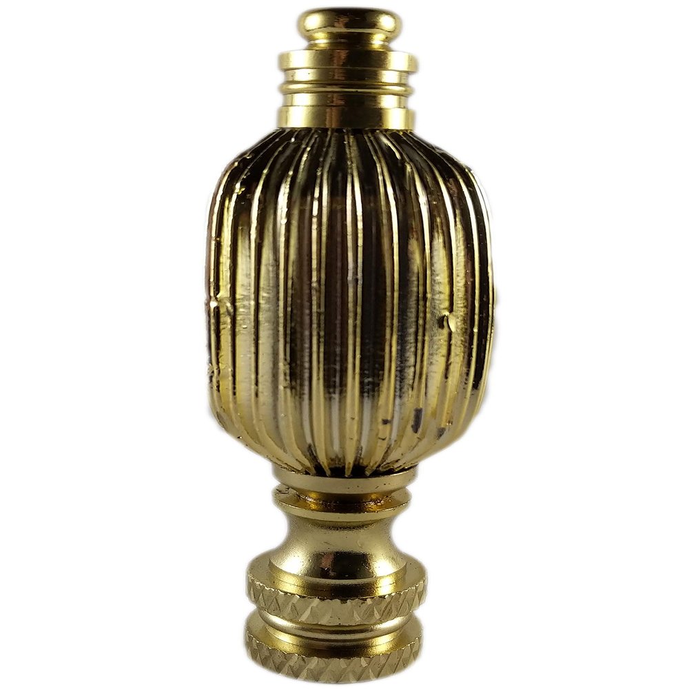 Royal Designs Button Lamp Finial for Lamp Shade, 2.5 Inch High, Polished Brass