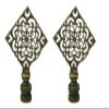 Royal Designs Diamond Floral Filigree 3" Lamp Finial for Lamp Shade, Antique Brass - Set of 2 view 1