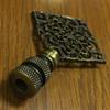 Royal Designs Diamond Floral Filigree 3" Lamp Finial for Lamp Shade, Antique Brass - Set of 2 view 2