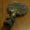 Royal Designs Scalloped Filigree 2.62" Lamp Finial for Lamp Shade, Antique Brass view 2