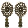 Royal Designs Scalloped Filigree 2.62" Lamp Finial for Lamp Shade, Antique Brass - Set of 2 view 1