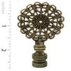 Royal Designs Scalloped Filigree 2.62" Lamp Finial for Lamp Shade, Antique Brass - Set of 2 view 3