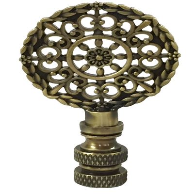 Royal Designs Mandala Filigree 2.5" Lamp Finial for Lamp Shade, Antique Brass
