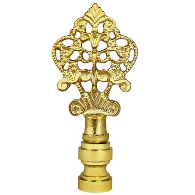 Royal Designs Vintage Key Design 3.25" Lamp Finial for Lamp Shade (Polished Brass) - Single