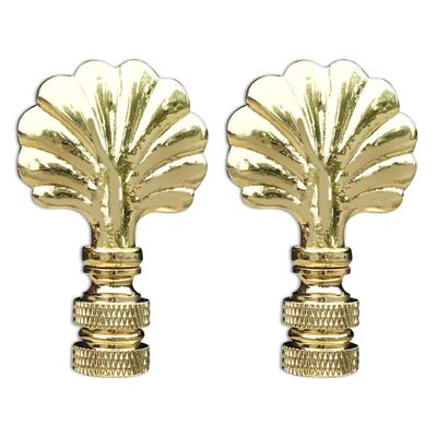 Royal Designs, Inc. F-5018PB-2 Seashell Lamp Finial For Lamp Shade, Polished Brass