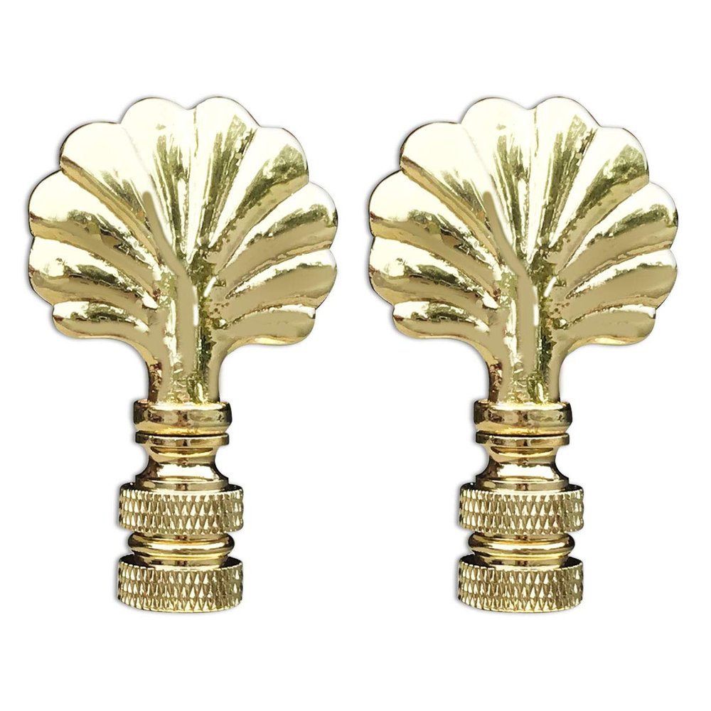 Royal Designs, Inc. F-5018PB-2 Seashell Lamp Finial For Lamp Shade, Polished Brass