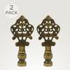 Royal Designs F-5010AB-2 Vintage Key Design Lamp Finial for Lamp Shade- Antique Brass Set of 2 view 2