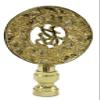 Royal Designs Good Fortune Oriental Motif 3.5" Lamp Finial for Lamp Shade, Polished Brass view 1