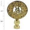 Royal Designs Good Fortune Oriental Motif 3.5" Lamp Finial for Lamp Shade, Polished Brass view 3