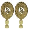 Royal Designs Good Fortune Oriental Motif 3.5" Lamp Finial for Lamp Shade, Polished Brass - Set of 2 view 1