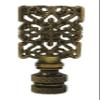 Royal Designs Rectangle Center Cross Filigree 2.5" Lamp Finial for Lamp Shade, Antique Brass view 1