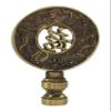 Royal Designs Good Fortune Oriental Motif 3.5" Lamp Finial for Lamp Shade, Antique Brass view 1