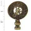 Royal Designs Good Fortune Oriental Motif 3.5" Lamp Finial for Lamp Shade, Antique Brass view 3