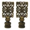 Royal Designs Rectangle Center Cross Filigree 2.5" Lamp Finial for Lamp Shade, Antique Brass - Set of 2 view 1