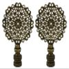 Royal Designs Traditional European Filigree 3" Lamp Finial for Lamp Shade, Antique Brass - Set of 2 view 1