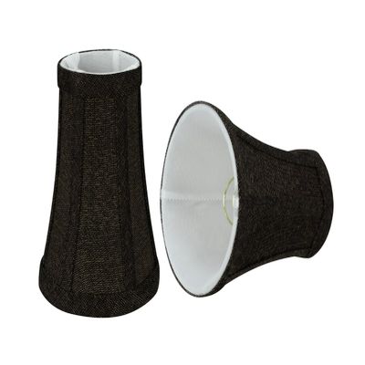 Aspen Creative 30248-2, Bell Clip-On Chandelier Lamp Shade, Two-Tone Black, 2-1/2" Top x 4" Bottom x 5" Slant Height, Set of 2