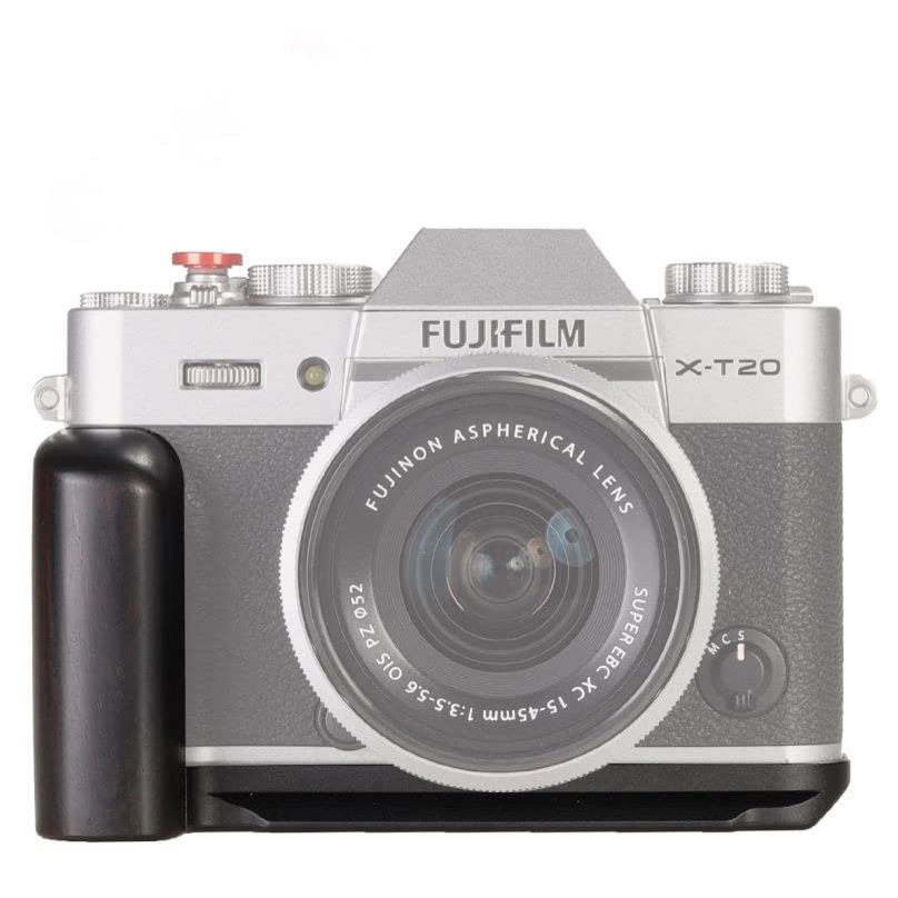 WEPOTO X-T30 III/X-T30 II/X-T30/X-T20Handgrip L-Shape Grip with Quick Release Plate for Arca, Wood Side Handle, for Fujifilm Camera -GP-XT20 -B