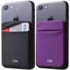 CA+ Phone Wallet Card Holder for Phone Case Sleeves Stick On Wallet for Cell Phone Card Holder Durable Adhesive Sticker ID Credit Card Holder for Back of Phone (Black + Purple) view 1