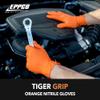 EPPCO TigerGrip 8-Mil Nitrile Glove Disposable Powder, Latex Free Textured Superior Grip Orange Gloves, Large, Box of 100 view 2