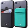 CA+ Phone Wallet Card Holder for Phone Case Sleeves Stick On Wallet for Cell Phone Card Holder Durable Adhesive Sticker ID Credit Card Holder for Back of Phone (Black + Green) view 1