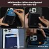 CA+ Phone Wallet Card Holder for Phone Case Sleeves Stick On Wallet for Cell Phone Card Holder Durable Adhesive Sticker ID Credit Card Holder for Back of Phone (Black + Green) view 2