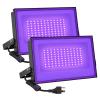 Onforu 2 Pack 60W LED Black Lights, Blacklight Flood Light with Plug, IP66 Waterproof Black Lights for Dance Party, Glow in The Dark, Halloween, Body Paint, Fluorescent Poster, Neon Glow view 1