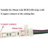TronicsPros 10pcs RGB 5050 LED Strip Connector 4 Pin LED Tape Connector LED Ribbon Jumper LED Adapter Cable to Connect 10mm Wide RGB 5050 LED Strip to LED Controller or LED Strip, 17cm/6.7in Long view 4