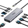 USB C Docking Station Dual Monitor, 9 in 1 Triple Display Docking Station to Dual HDMI Adapter Displayport SD TF Card Reader 2USB 2.0, 1 USB 3.0, 100W PD for USB C Thunderbolt 3/4 Laptops view 1
