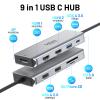 USB C Docking Station Dual Monitor, 9 in 1 Triple Display Docking Station to Dual HDMI Adapter Displayport SD TF Card Reader 2USB 2.0, 1 USB 3.0, 100W PD for USB C Thunderbolt 3/4 Laptops view 2