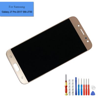 New A+++ Replacement Touch Screen for Galaxy J7 Pro 2017 SM-J730 J730G J730GM J730F J730DS/Galaxy J7 2017 SM-J730FM J730K 5.5" Amoled Display LCD Assembly Gold + Tools