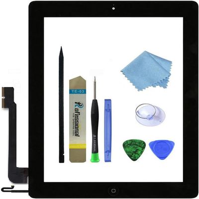 Zentop Touch Screen Digitizer Replacement for Black iPad 4 4th Generation A1458 A1459 A1460 Glass Assembly Repair Kit with Frame Bezel,Tools.