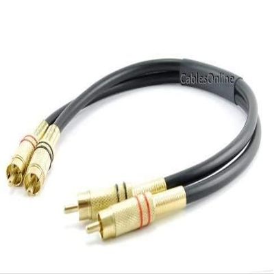 CablesOnline 1ft 2-RCA Male to Male Premium Gold-Plated Series, Stereo Audio Cable, (AV-401K)