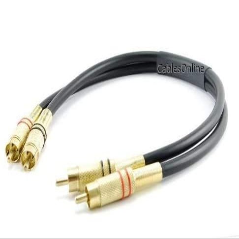 CablesOnline 1ft 2-RCA Male to Male Premium Gold-Plated Series, Stereo Audio Cable, (AV-401K)