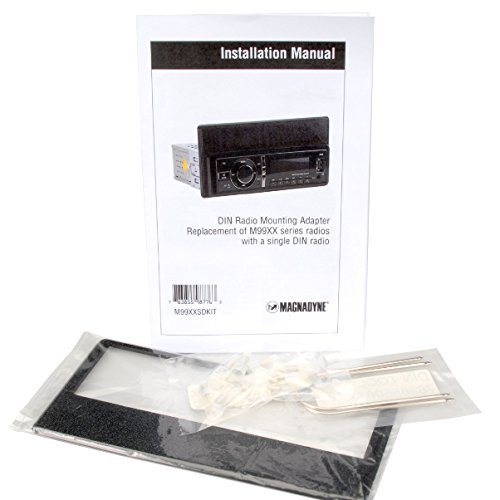 Magnadyne RV Car Radio Mounting Kit 1.5 DIN to 1 DIN Adaptor - Black
