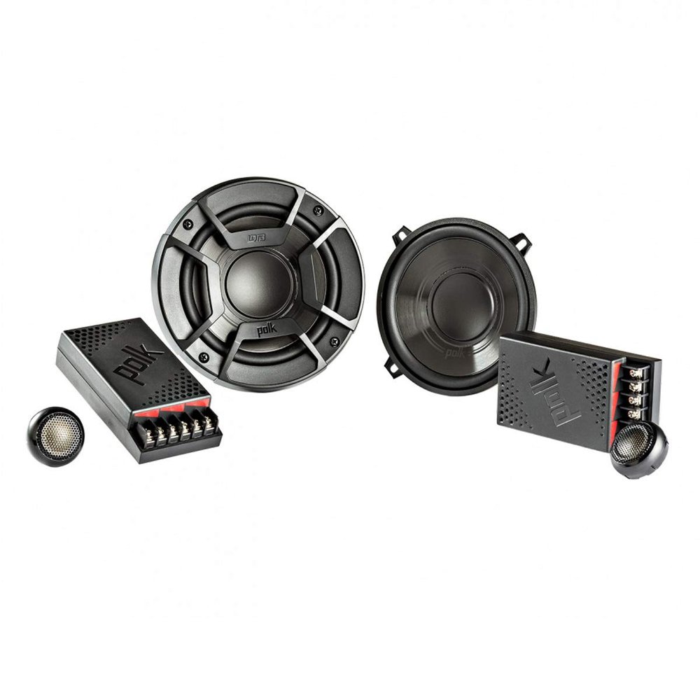 Polk Audio DB5252 DB+ Series Component Speaker System for Car & Marine - 5 1/4" Car Speakers, 2-Way, 4-Ohm Impedance, 50-23kHz Frequency Response, Polypropylene Woofer Cone, Separate Silk Dome Tweeter