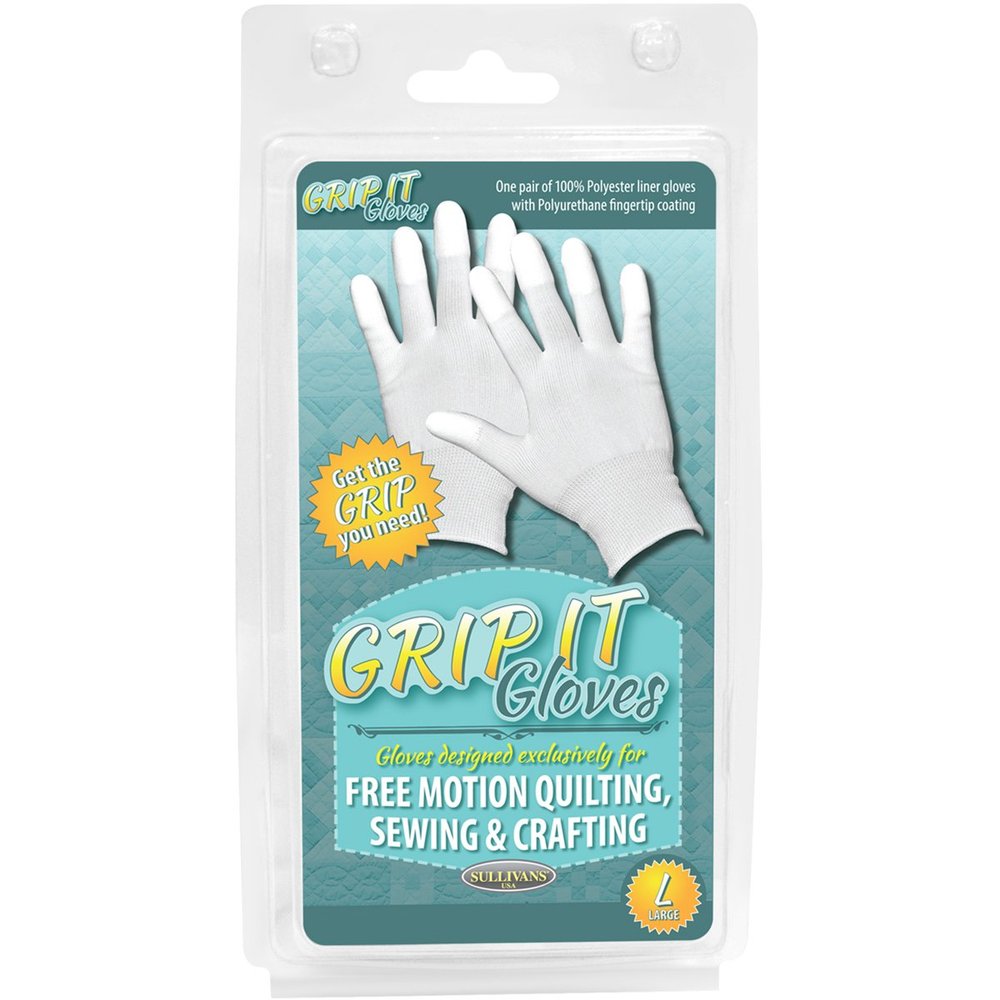 Sullivans 48666 Grip Gloves for Free Motion Quilting, Large