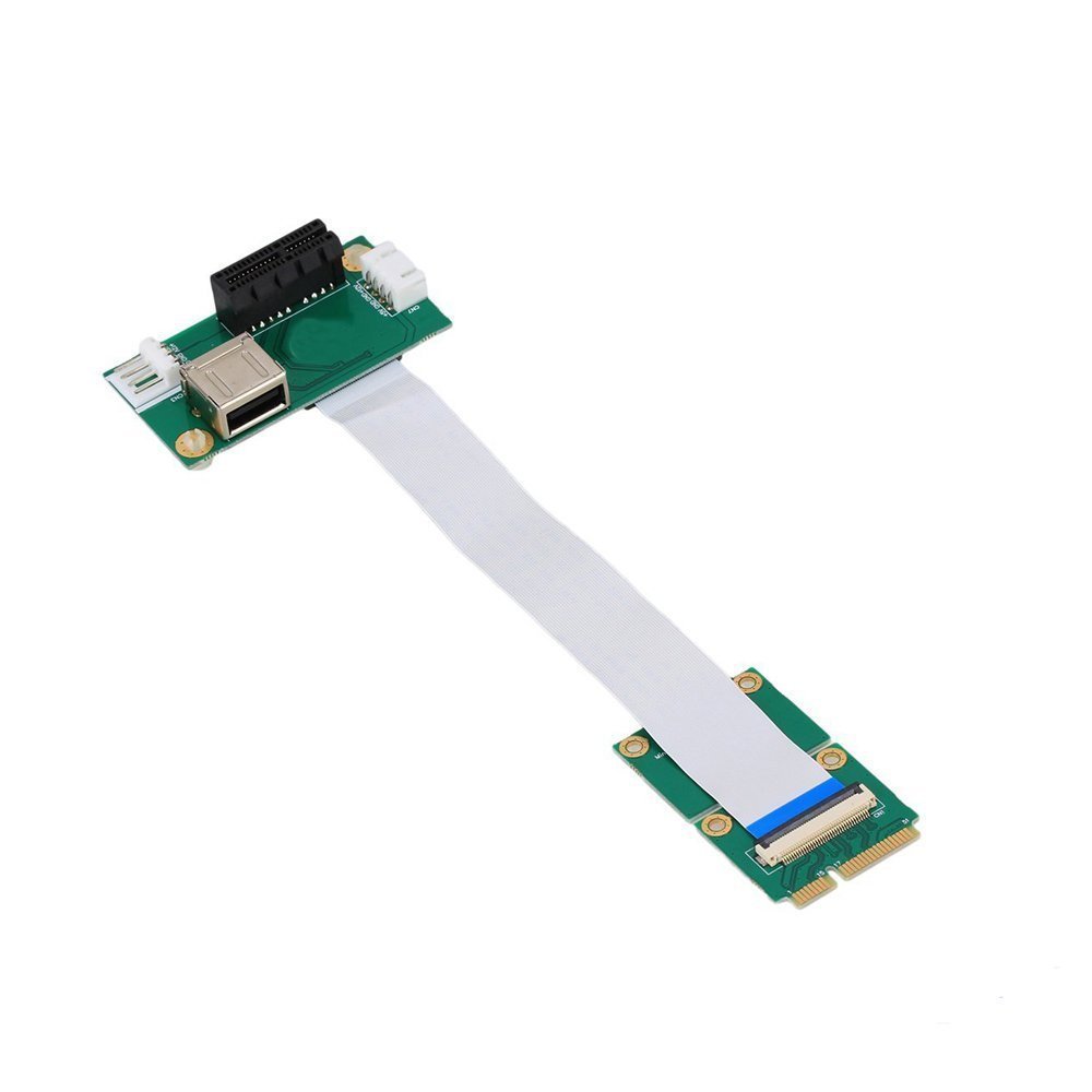 Mini PCI-E to PCI-E Express 1X Extension Cord Adapter Card with USB Riser Card