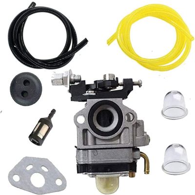 HOQO Carburetor for Jiffy Ice Auger Jiffy 2 Cycle Engines Replace 4082 Carb w/Gasket Fuel Filter Check Valve Fuel Line