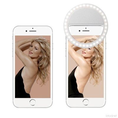 GMart Selfie Clip On Light Halo - Cellphone Selfie Light USB Rechargeable for IPhone/IPad / Samsung/Android [3 light levels]