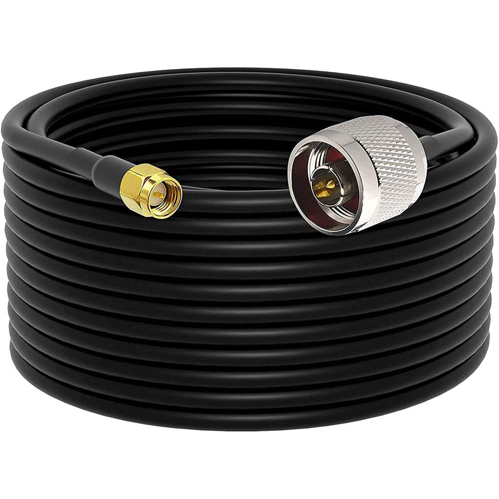 Ultra Flexible SMA to N Cable 15-Meter(49.2 Ft) Low Loss RG58 N Male to SMA Male Antenna RF Coaxial Cable and Two-Way Radio Applications Pure Copper 50 ohm for 3G/4G/LTE/ADS-B/Ham/WiFi/RF Radio