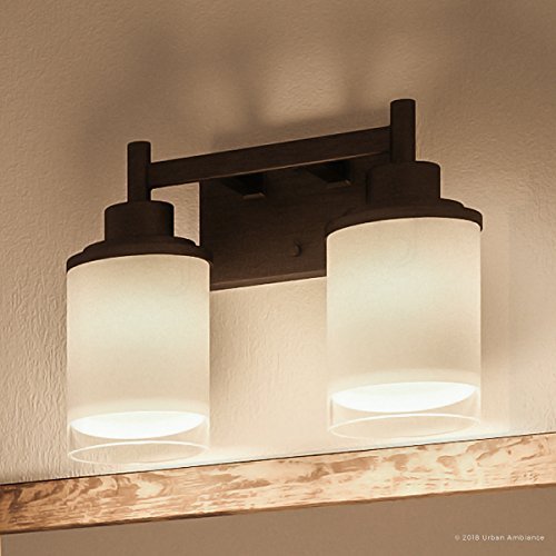 Urban Ambiance Luxury Contemporary Bathroom Vanity Light, Medium Size: 9.5" H x 13" W, with Transitional Style Elements, Olde Bronze Finish, UHP2011, Cupertino Collection