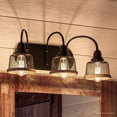 Urban Ambiance Luxury Vintage Bathroom Vanity Light, Medium Size: 8.375" H x 23.375" W, with Industrial Chic Style Elements, Olde Bronze Finish, UHP2723 from the Eugene Collection