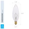 KOR (Pack of 12 CTC Clear Candelabra Base (E12) Straight Torpedo Tip 120V Incandescent Chandelier Light Bulbs (40) view 3