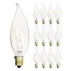 KOR (Pack of 12 25-Watt Clear Candelabra Base (E12) Flame Tip 120V Decorative Dimmable 25W Chandelier Lights Bulbs view 1