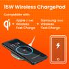 Ventev 10W Qi Wireless Charging Pad for iPhone 17, Pro, Pro Max & Air, iPhones 16-12, AirPods, Samsung Galaxy, Note 20 | Qi Certified | Includes 5ft USB A to USB C Cable and Fast Wall Charger - Gray view 4