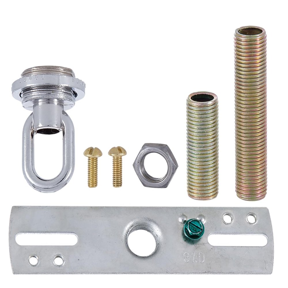 B&P Lamp Screw Collar Canopy Hardware Set, Nickel Plated