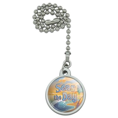 GRAPHICS & MORE Seas The Day Beach Ocean Tropical Ceiling Fan and Light Pull Chain